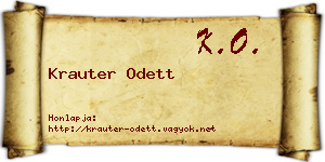Krauter Odett névjegykártya